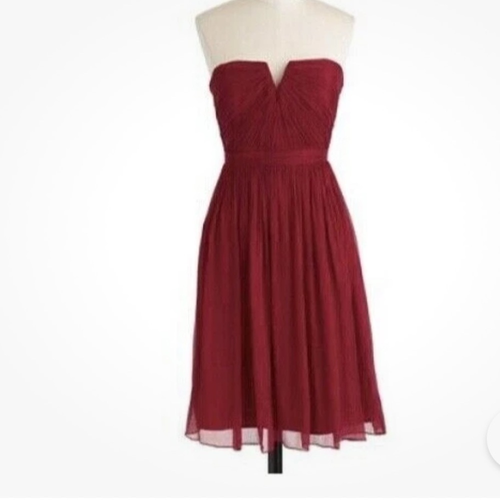 J. Crew Nadia Strapless Dress in Silk Chiffon Cocktail Party